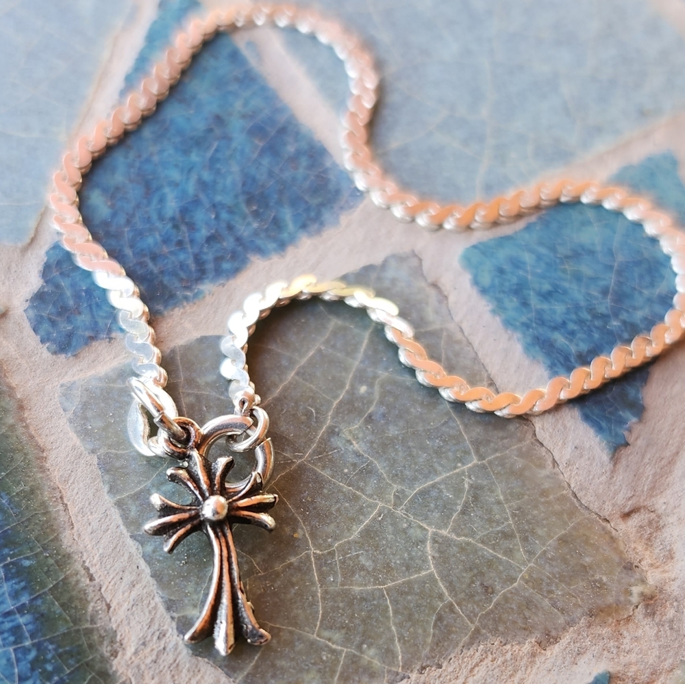 Sterling Silver Cross Charm BRACELET